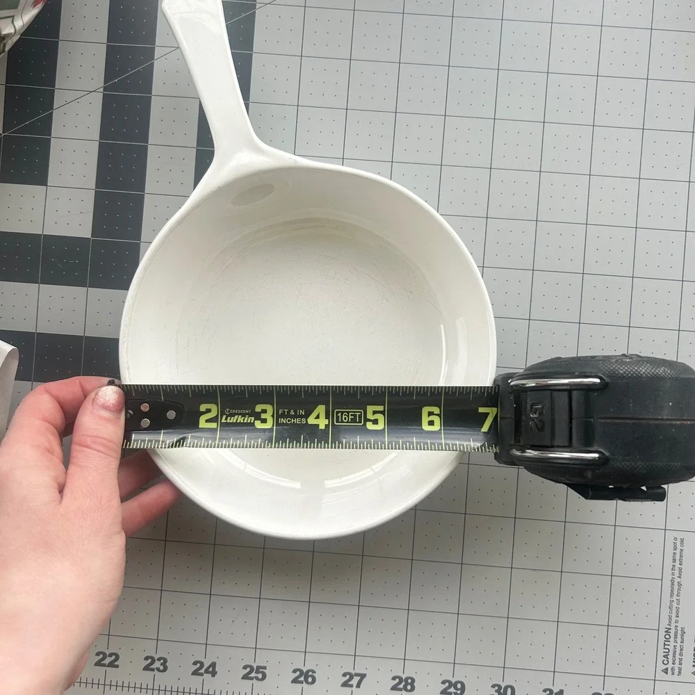 Corning Ware Skillet Spice of Life 6.5 Inch White P-83-B Le Persil Vintage 70s